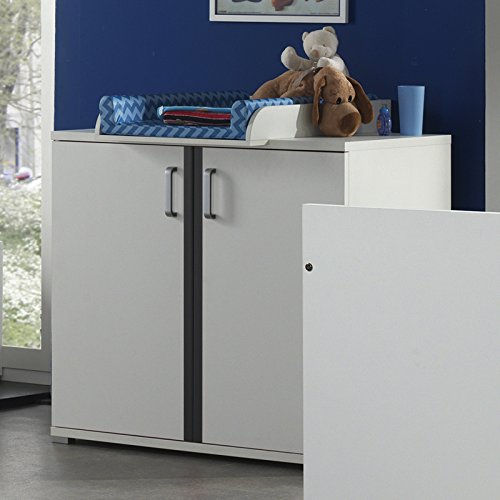 Wickelkommode anthrazit weiß