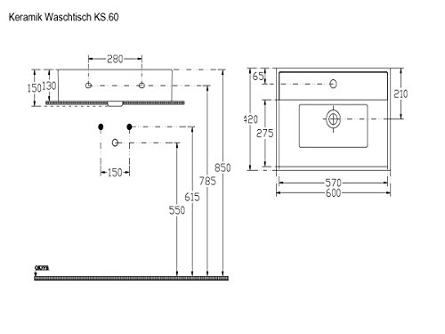 Aqua Bagno KS.60 Design Waschbecken