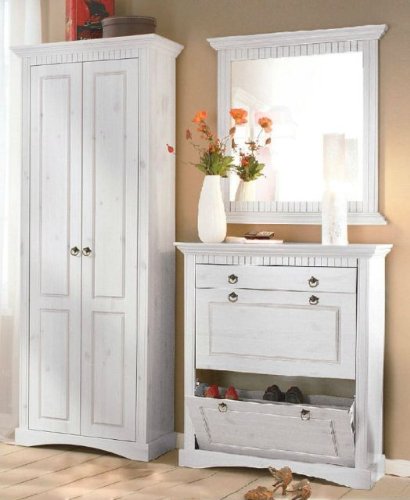 3tlg.Garderobenset weiß