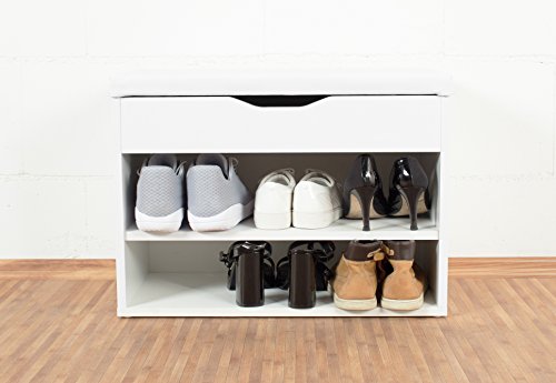 RICOO Sitzbank mit Schuhregal Flur Sitzfläche Aufklappbar Schuhschrank