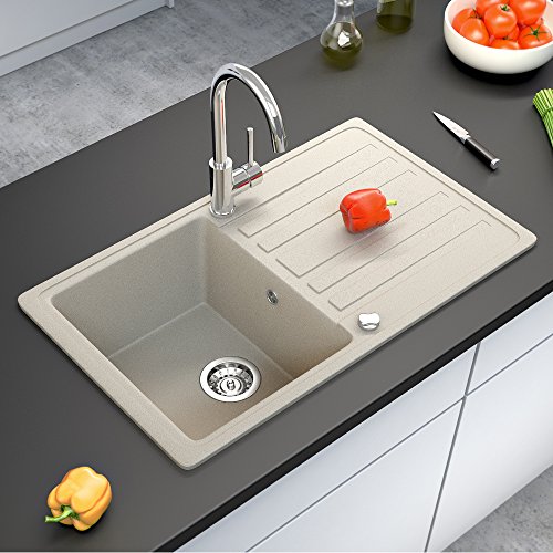 Spüle Granit Verbundspüle Küchenspüle Einbauspüle Auflage 760 x 460 mm