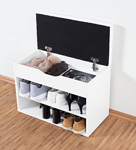 RICOO Sitzbank mit Schuhregal Flur Sitzfläche Aufklappbar Schuhschrank